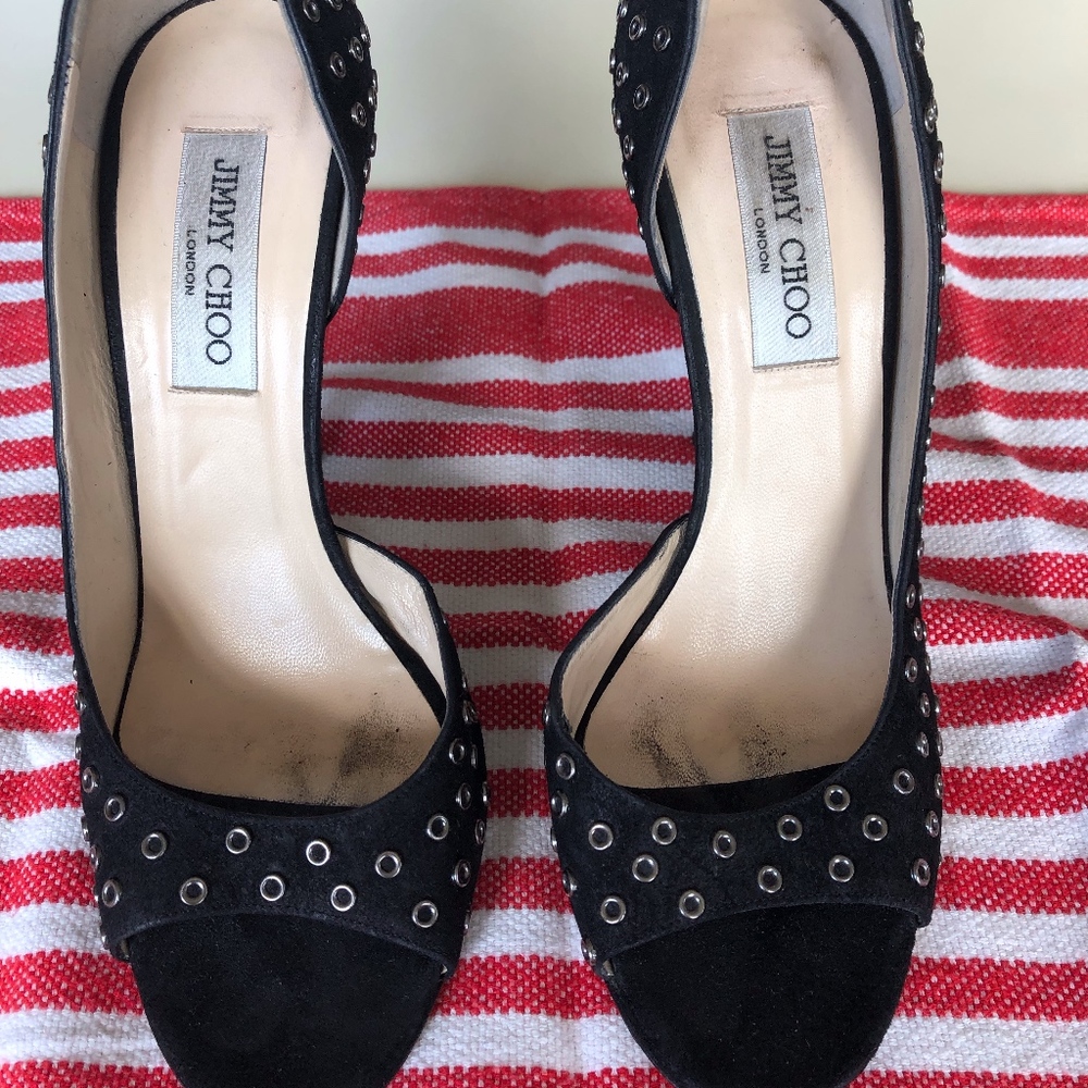 Jimmy Choo Suede Grommet Heel 39